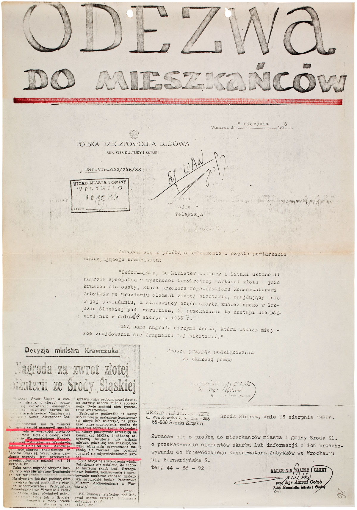 odezwa do mieszkańców