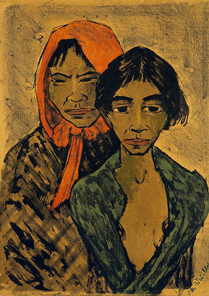 Dwie cygańskie dziewczyny, portret modernistyczny