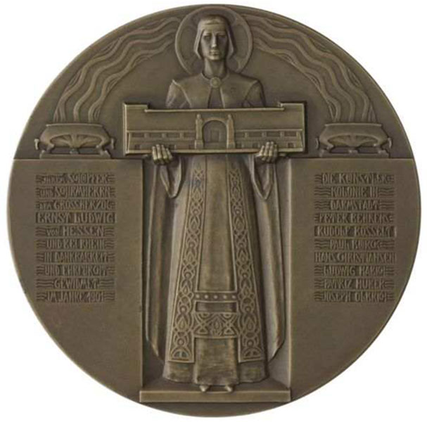 Medal Kolonii Artystów w Darmstadt – rewers