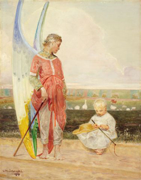 Jacek Malczewski, Anioł i pastuszek, 1903