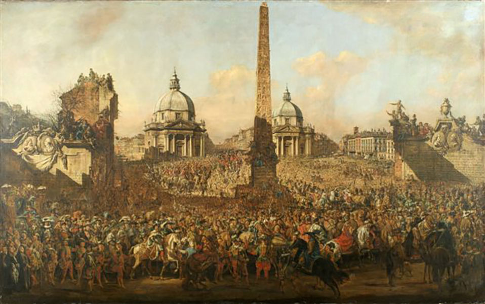 Bernardo Belotto zw. Canaletto, Wjazd Jerzego Ossolińskiego do Rzymu w roku 1633, 1779