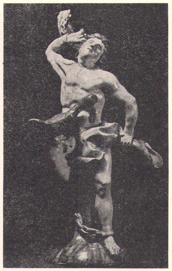 na czarno-białej ilustracji figurka Prometeusza
