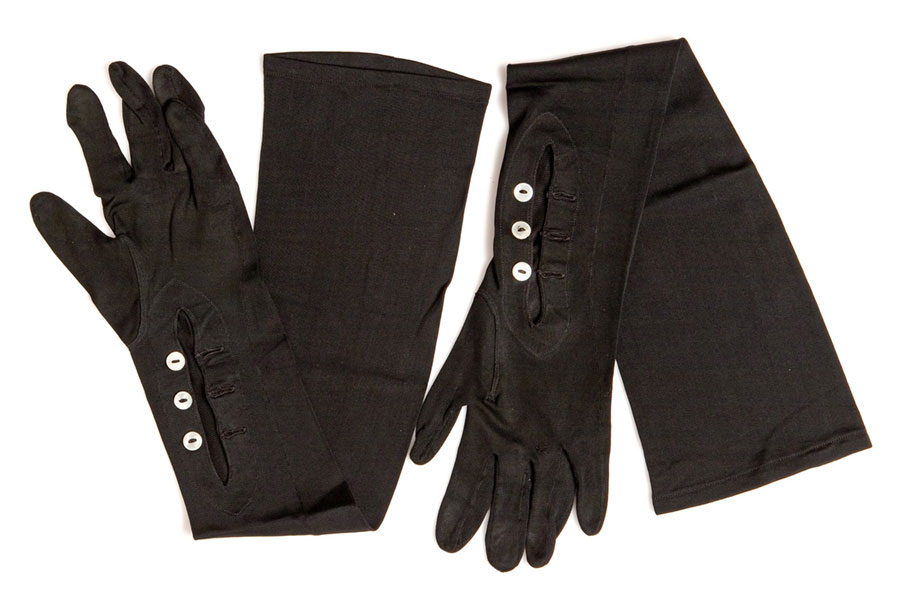 czarne długie rękawiczki