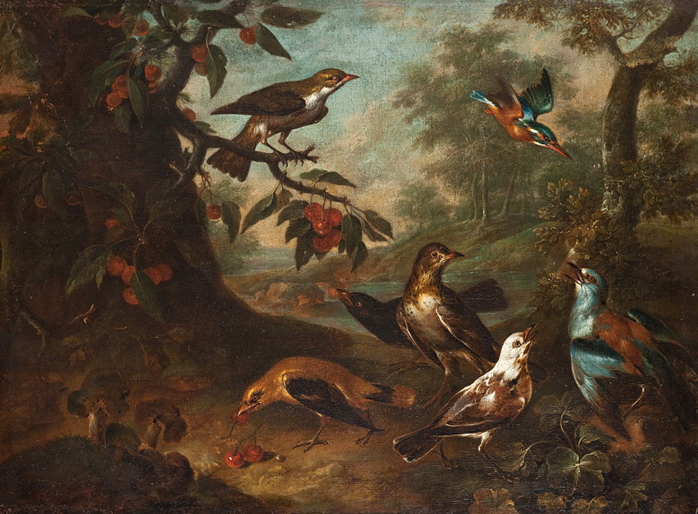 Franz Anton Grafenstein, Ptaki w pejzażu, ok. 1750