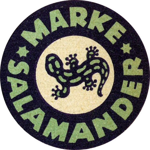 Logo z salamandrą i napisem Marke Salamander