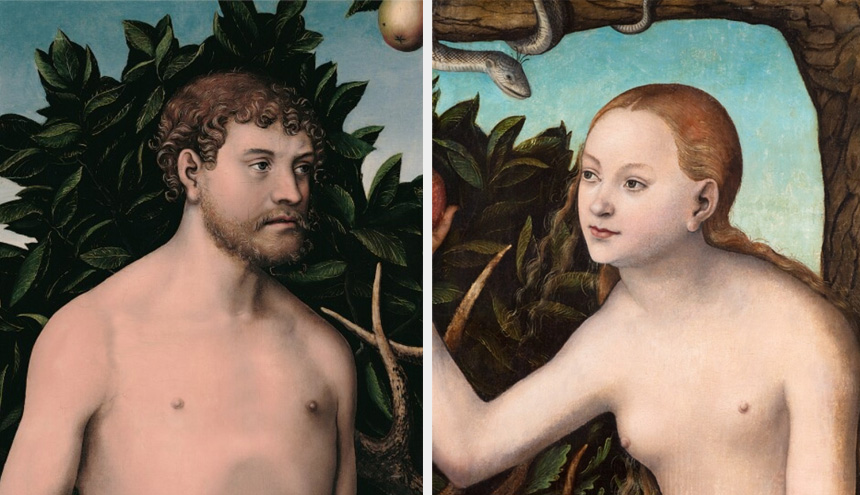 Adam i Ewa – dwa fragmenty z portretami