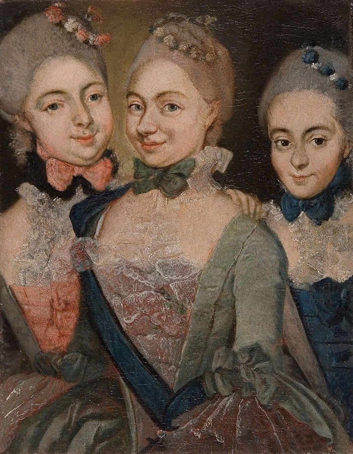 Portret trzech dam w perukach
