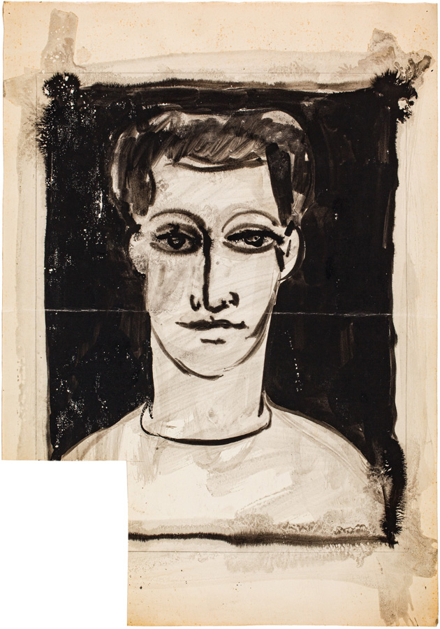Marek Oberländer „Portret / Głowa młodego mężczyzny”, ok. 1962