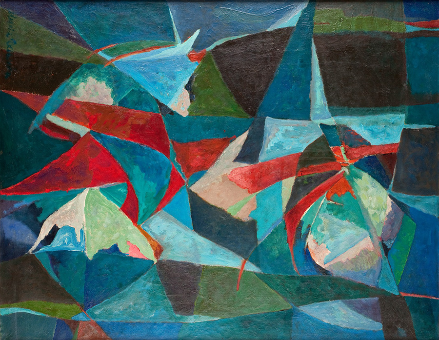 Maria Dawska, „Sztorm” z cyklu „Kompozycje oceaniczne”, 1956