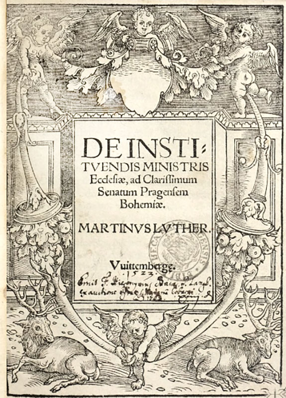 Cranachowski układ strony tytułowej z całostronicową bordiurą