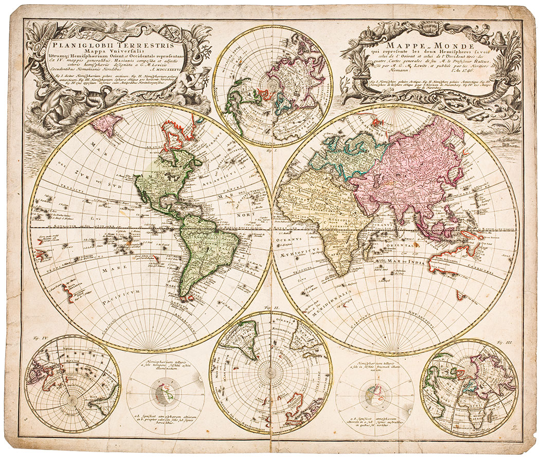 Planiglobusy. Homannische Erben, Norymberga 1746