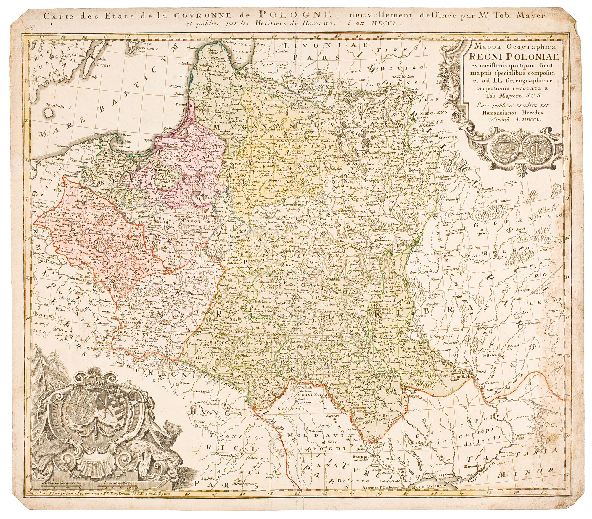 Królestwo Polski i Wielkie Księstwo Litewskie. Homannische Erben, Norymberga 1750