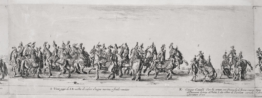 Stefano Della Bella, Wjazd ambasadora Polski Jerzego Ossolińskiego do Rzymu, po 1633 (fragment)