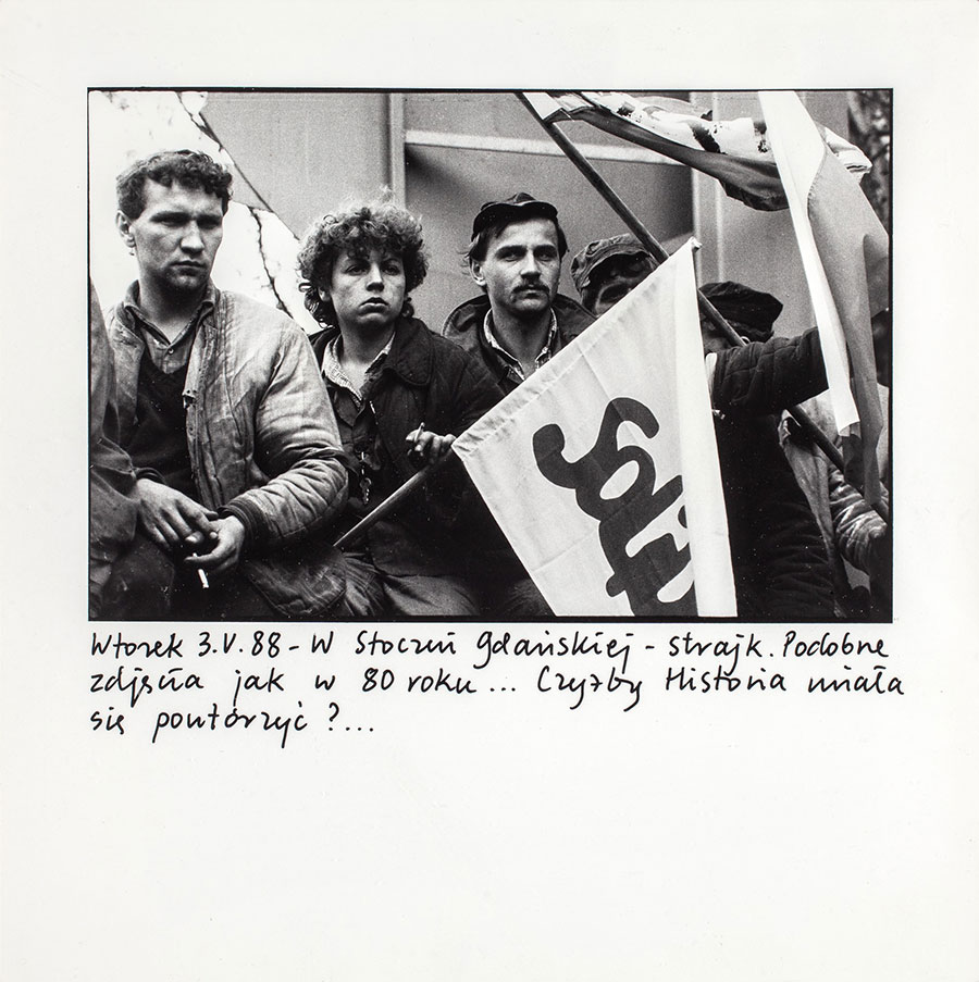 Anna Bohdziewicz, W Stoczni Gdańskiej – strajk, z cyklu „Fotodziennik”, 1988