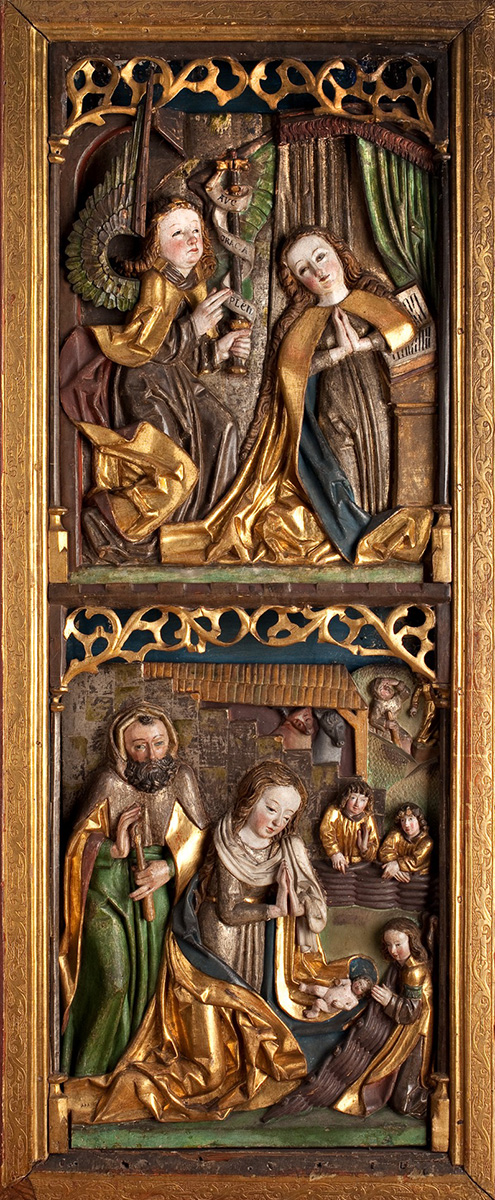 Pentaptyk Matki Bożej, scena Zwiastowania i Bożego Narodzenia