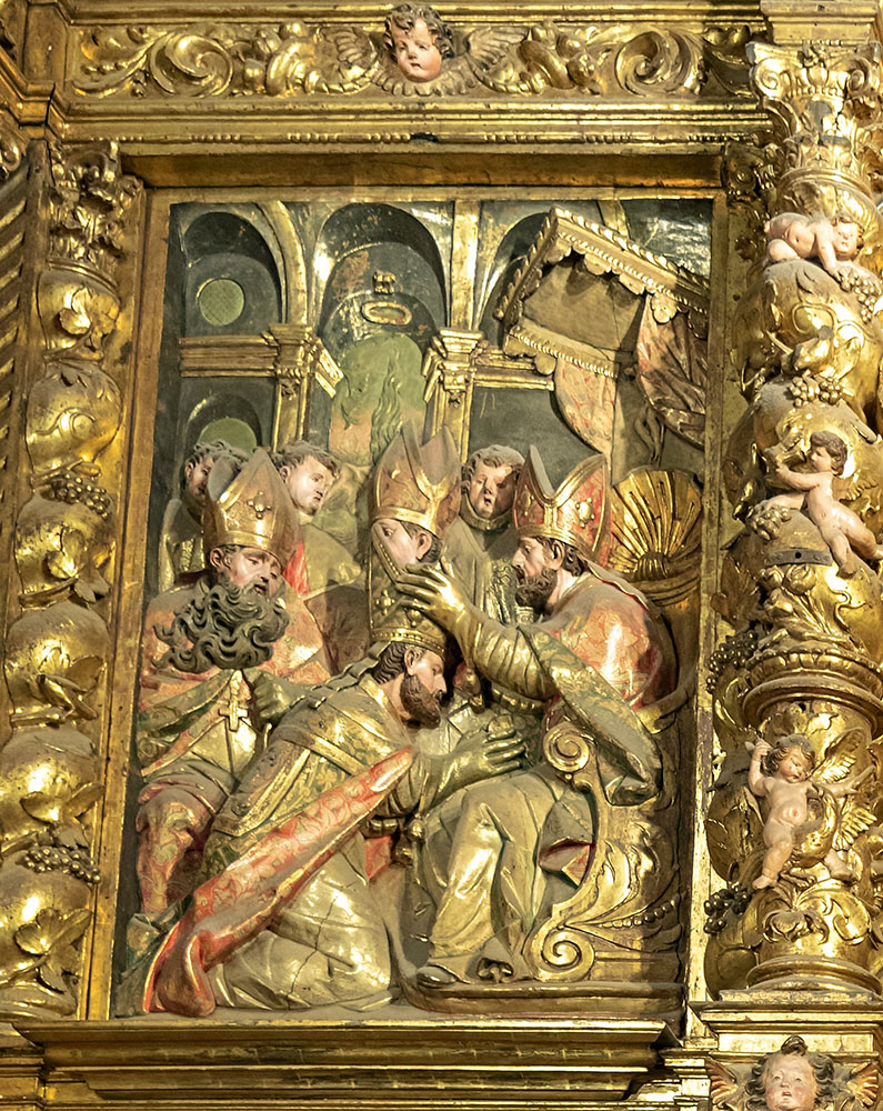 Fragment nastawy ołtarzowej poświęconej św. Markowi znajdującej się w katedrze św. Eulalii w Barcelonie