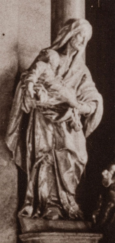Rzeźba św. Anny na archiwalnych fotografiach z 1933 r.