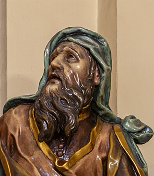 Głowa rzeźby św. Joachima w kościele bonifratrów we Wrocławiu