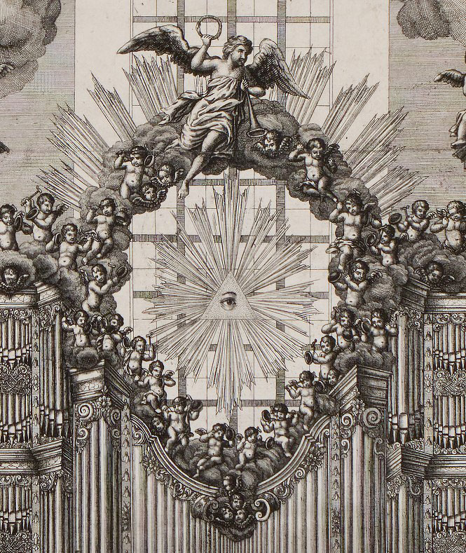 Fragment projektu barokowego prospektu organowego Urbansky’ego