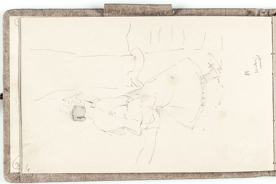 Szkicownik Jacka Malczewskiego, 1888; Siedząca tyłem kobieta