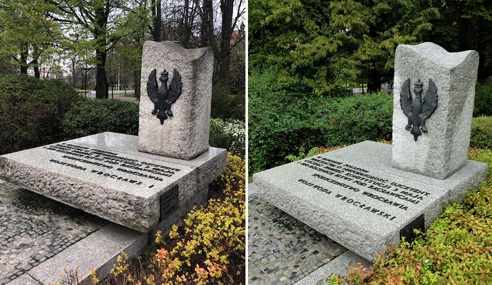 Odświeżony pomnik przy Muzeum „Panorama Racławicka”