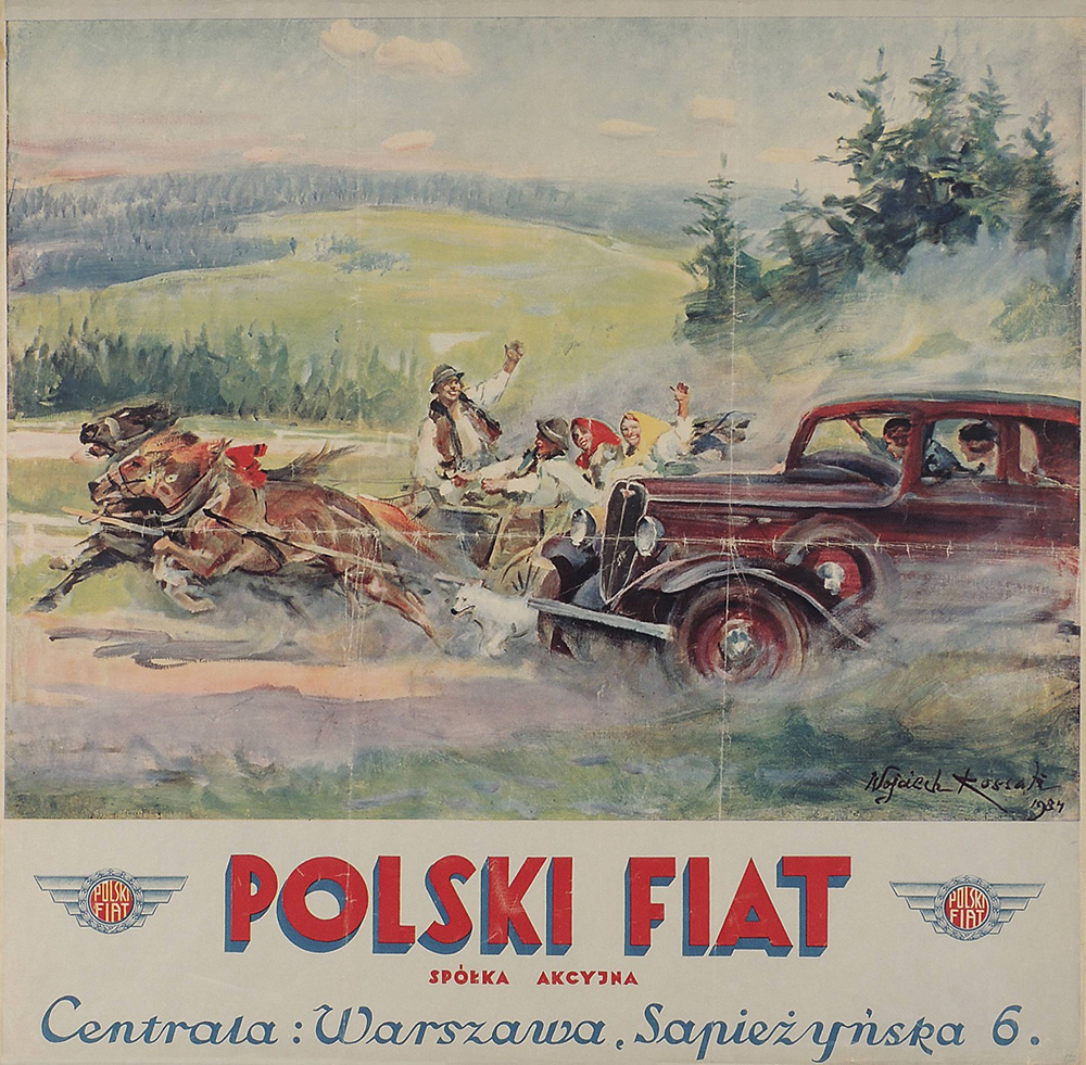 Plakat Wojciecha Kossaka „Polski Fiat”