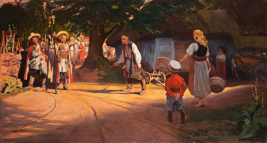 Włodzimierz Tetmajer, „Przed Piastową chałupą”, 1908