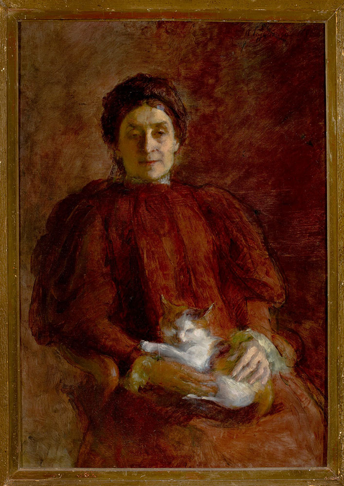 Aniela Pająkówna, Portret kobiety z kotem, 1898