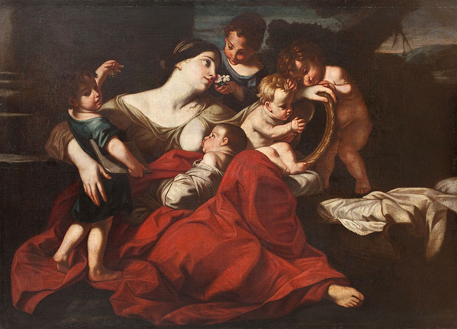 Carlo Cignani, Alegoria natury i pięciu zmysłów, 2. poł. XVII w.