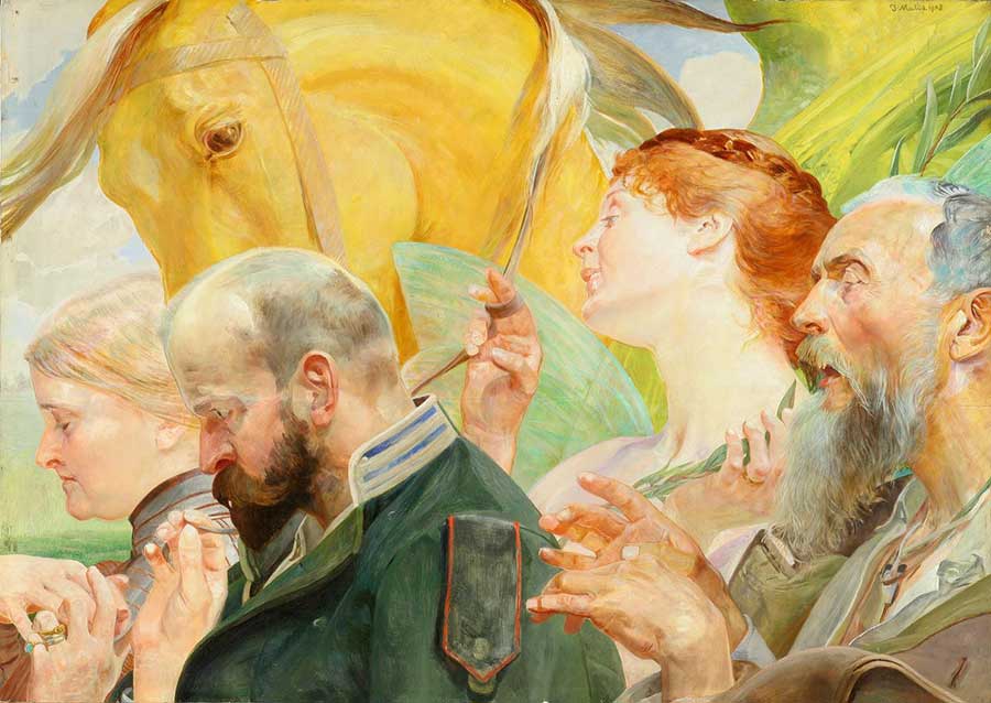 Jacek Malczewski, „Sztuka”, część tryptyku „Prawo – Ojczyzna – Sztuka”, 1903