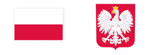 Flaga polska i godło z orłem