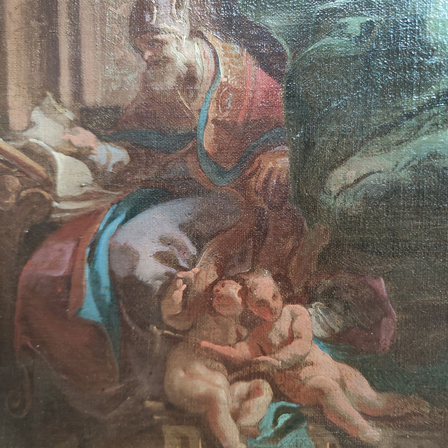 Carlo Carloni, Św. Łukasz i św. Ambroży, 1720–1721 (detal)