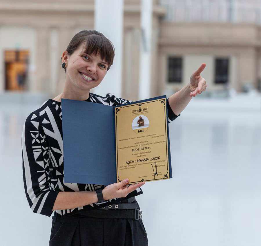 Wręczanie nagrody IDOL 2024 w Pawilonie Czterech Kopuł – laureatka dr Agata Iżykowska-Uszczyk