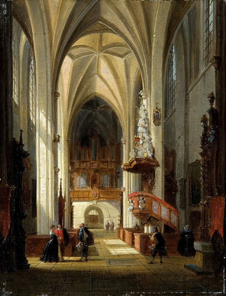 Emile de Cauwer, Wnętrze kościoła NMP na Piasku we Wrocławiu, 1861