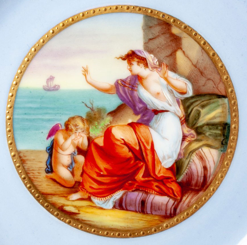 Fragment talerzyka z Ariadną na ilustracji