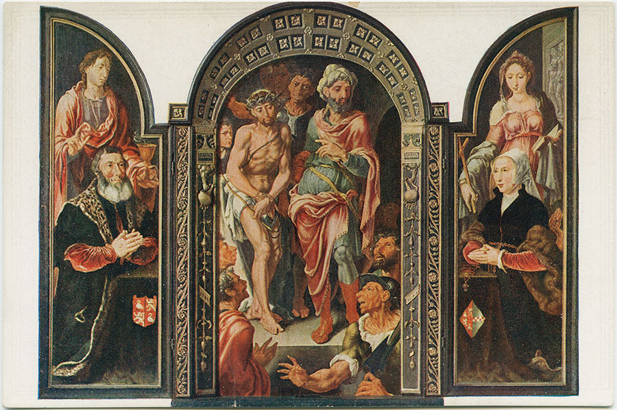 Tryptyk „Ecce Homo” na pocztówce z lat 30. XX w
