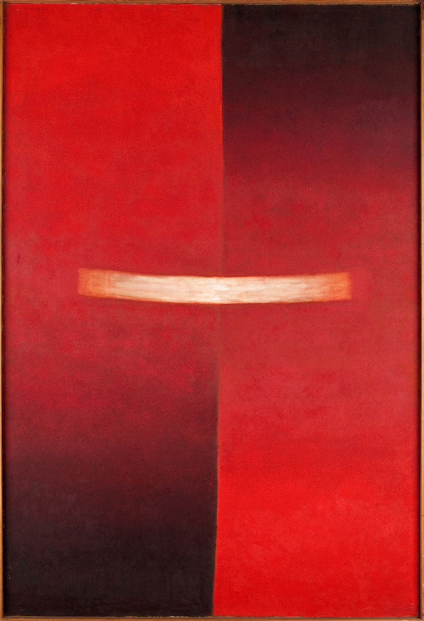 Stefan Gierowski, Obraz CXLI (Czerwona atmosfera przestrzeni), 1963