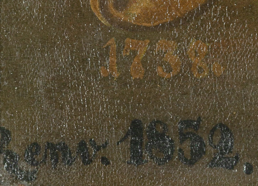 Fragment obrazu z datą 1852