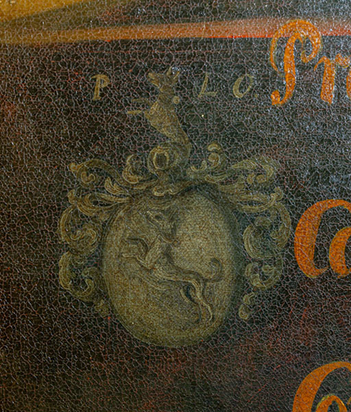 Fragment obrazu z herbem