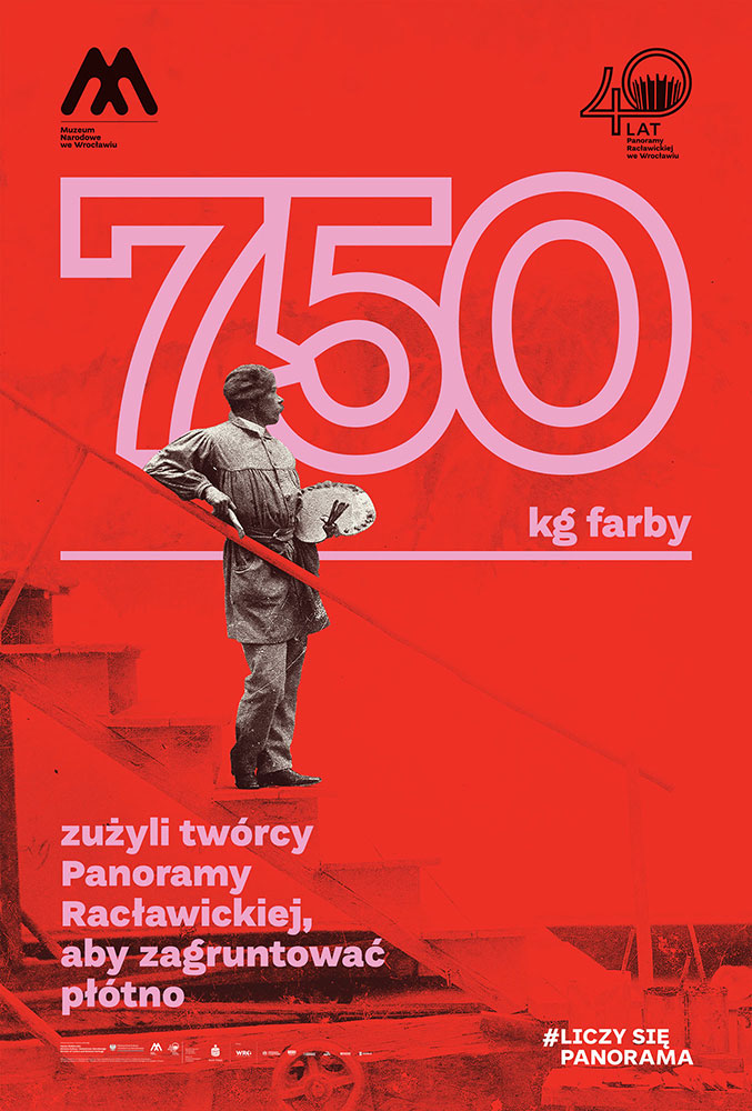 Plakat jubileuszowy Panoramy Racławickiej – 750 kg farby