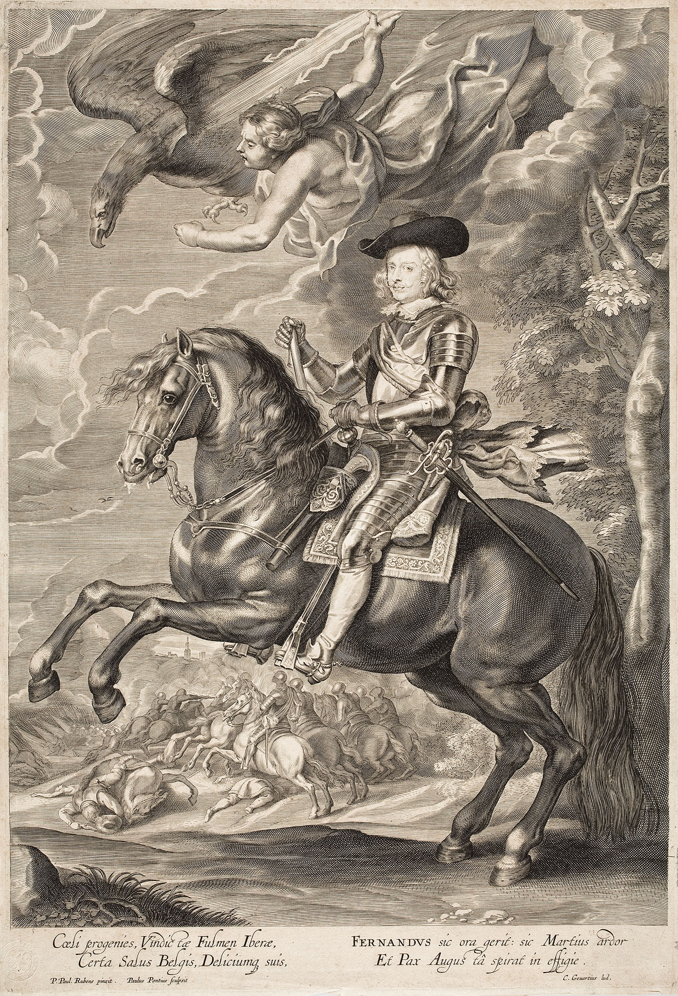 Paul Pontius wg Petera Paula Rubensa, Kardynał infant Ferdynand w bitwie pod Nördlingen, po 1634–1635