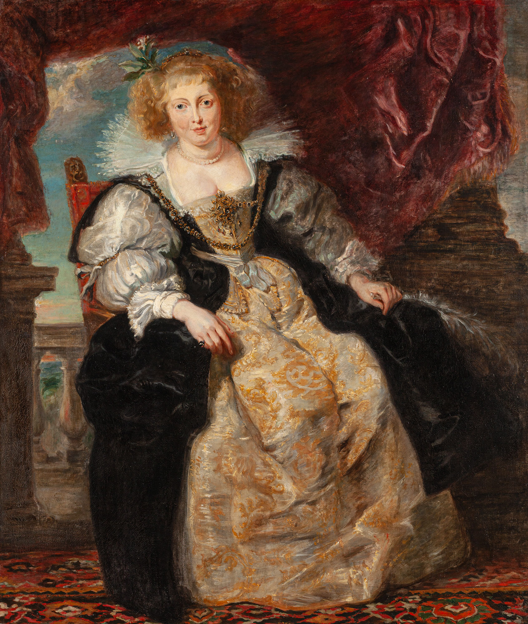 Nieokreślony malarz wg Petera Paula Rubensa, Portret Helene Fourment, żony malarza, pocz. XX w. (?)