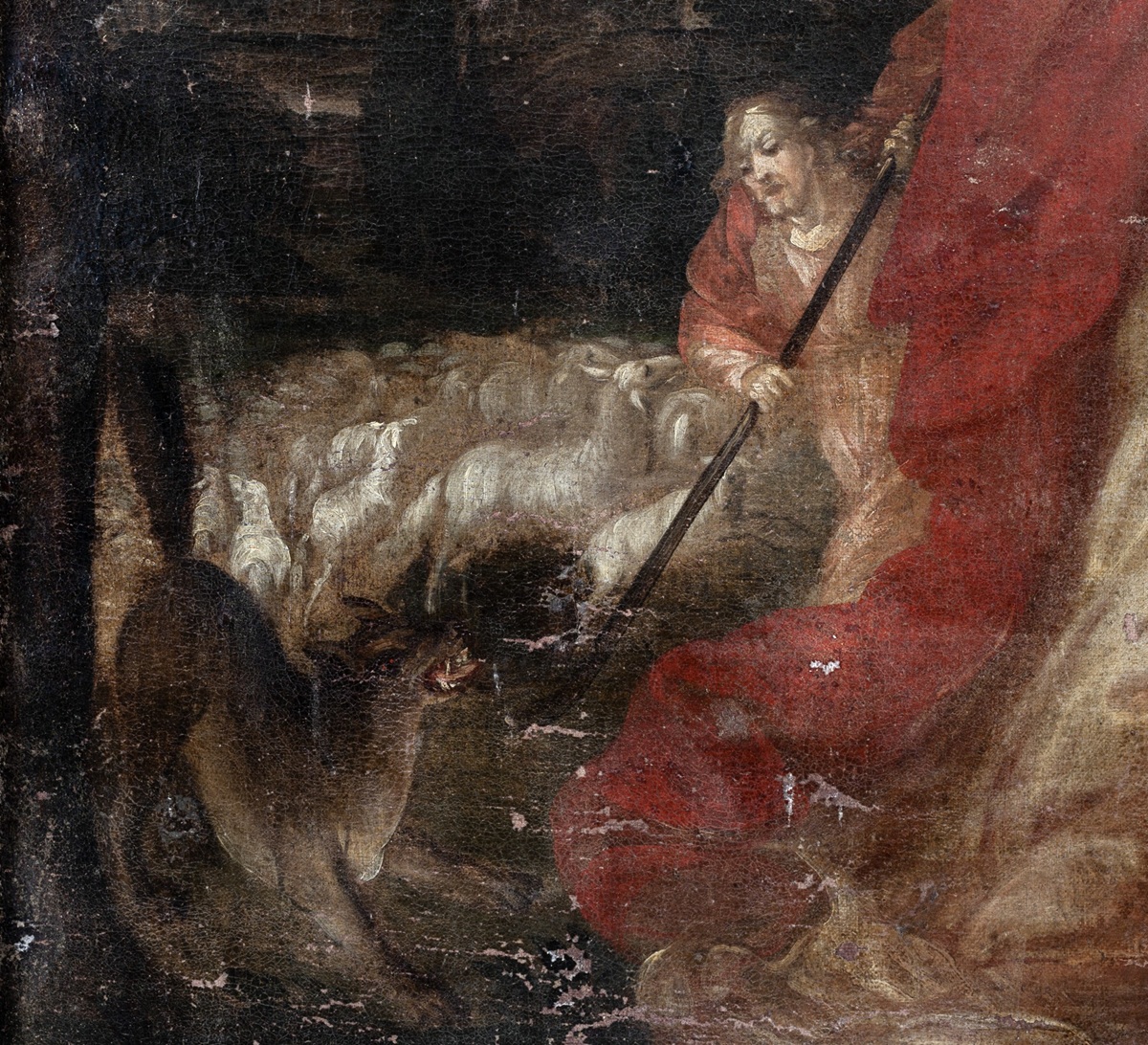 Fragment obrazu „Chrystus – Dobry Pasterz”