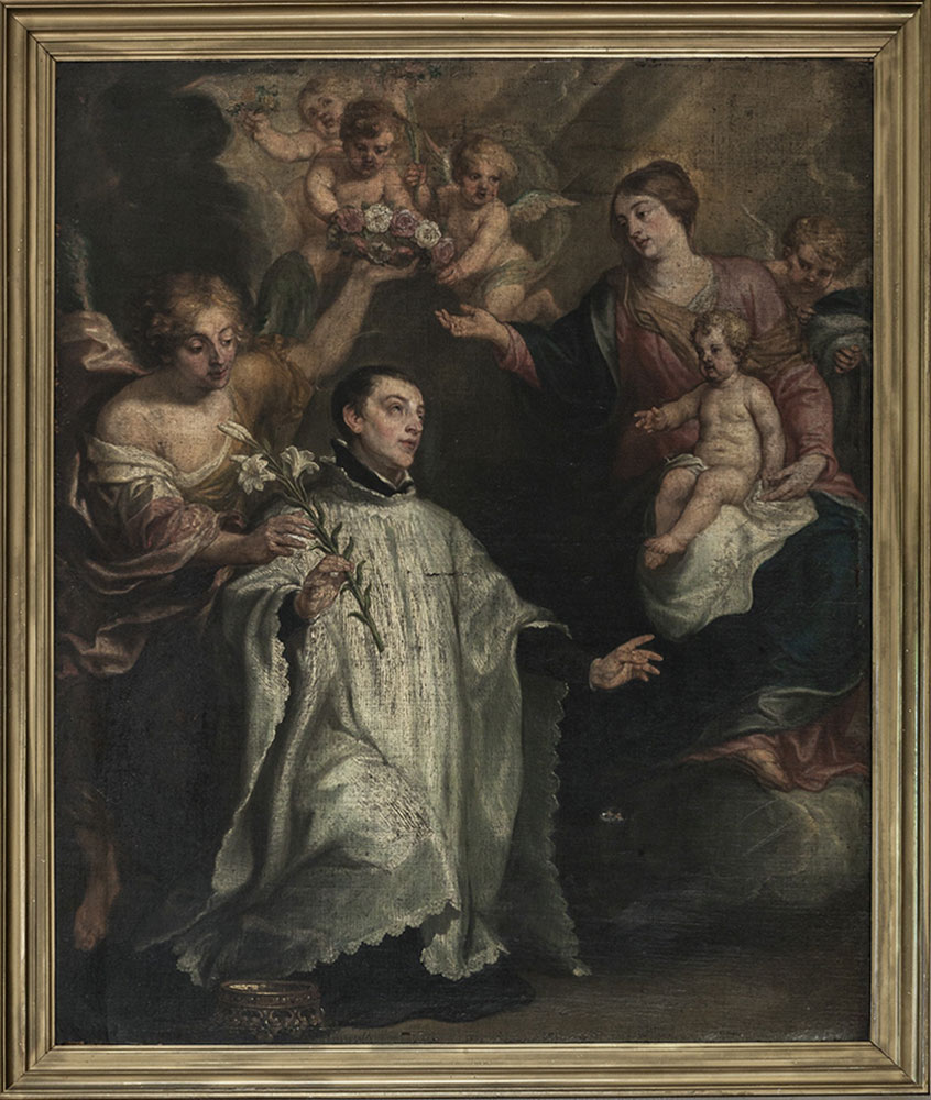 Obraz z wizją św. Antoniego przed konserwacją