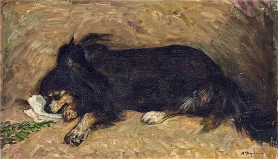 Piesek Fukki na obrazie Berthy Wegmann