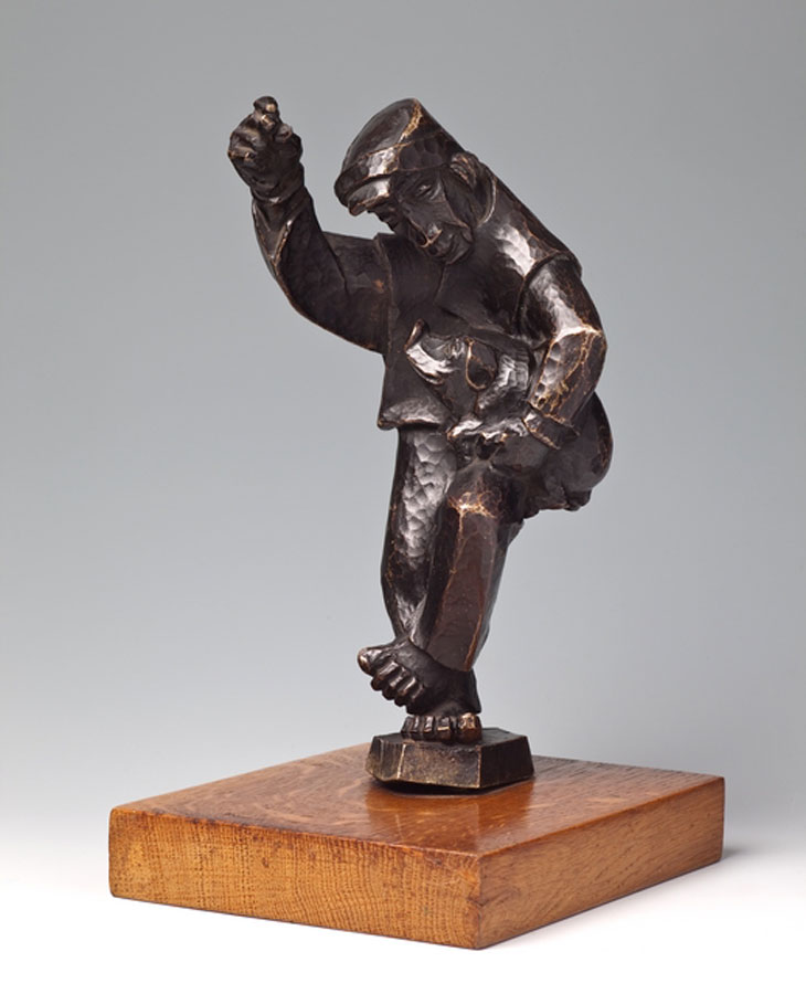 Jaroslav Vonka, figura mężcyzny z prosięciem z kraty poczty przy ul. Z. Krasińskiego we Wrocławiu, stan 2015, Muzeum Miedzi w Legnicy; fot. A. Podstawka