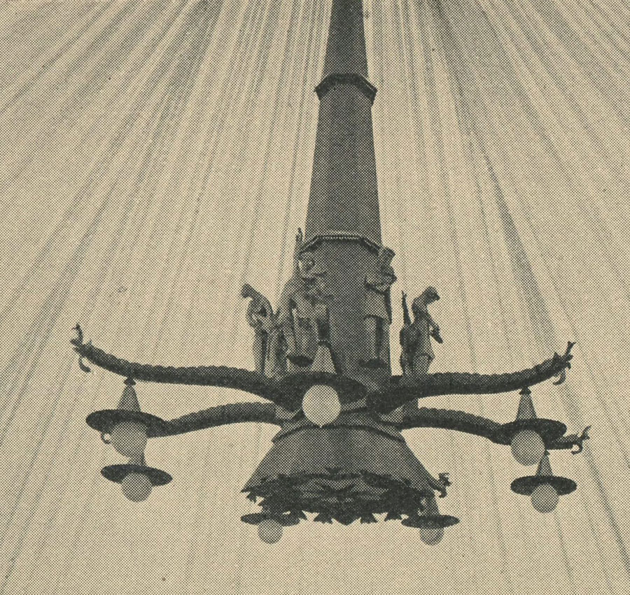 Jaroslav Vonka, żyrandol sali sesyjnej Nowego Ratusza we Wrocławiu, 1925; fot. z archiwum MNWr