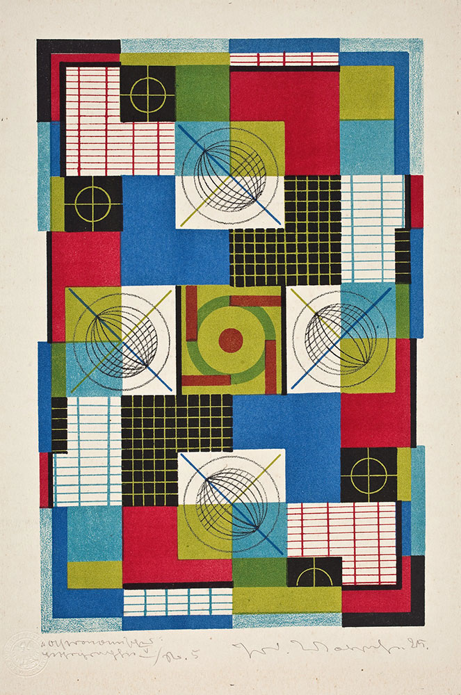 Johannes Molzahn, Astronomisches, Astronomische Uhr, z teki „Kristall-Bilderbogen”, 1925