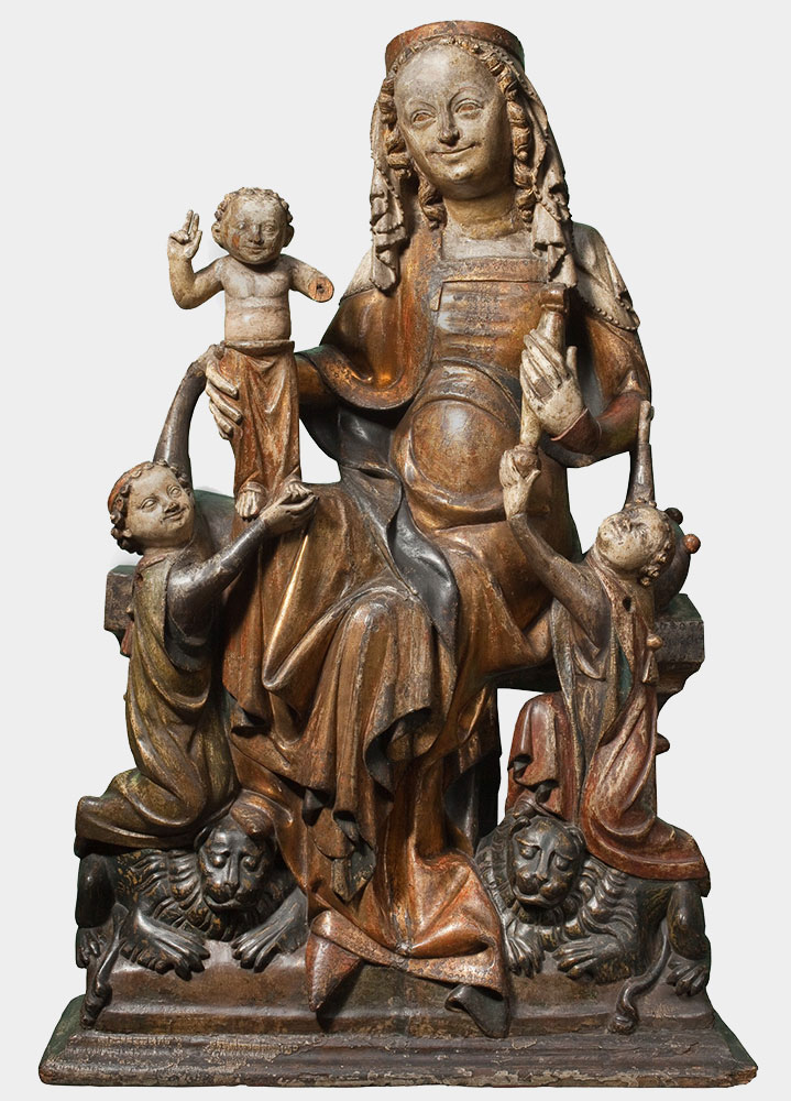 Rzeźba tronującej Marii na lwach, 2 tercja XIV w.