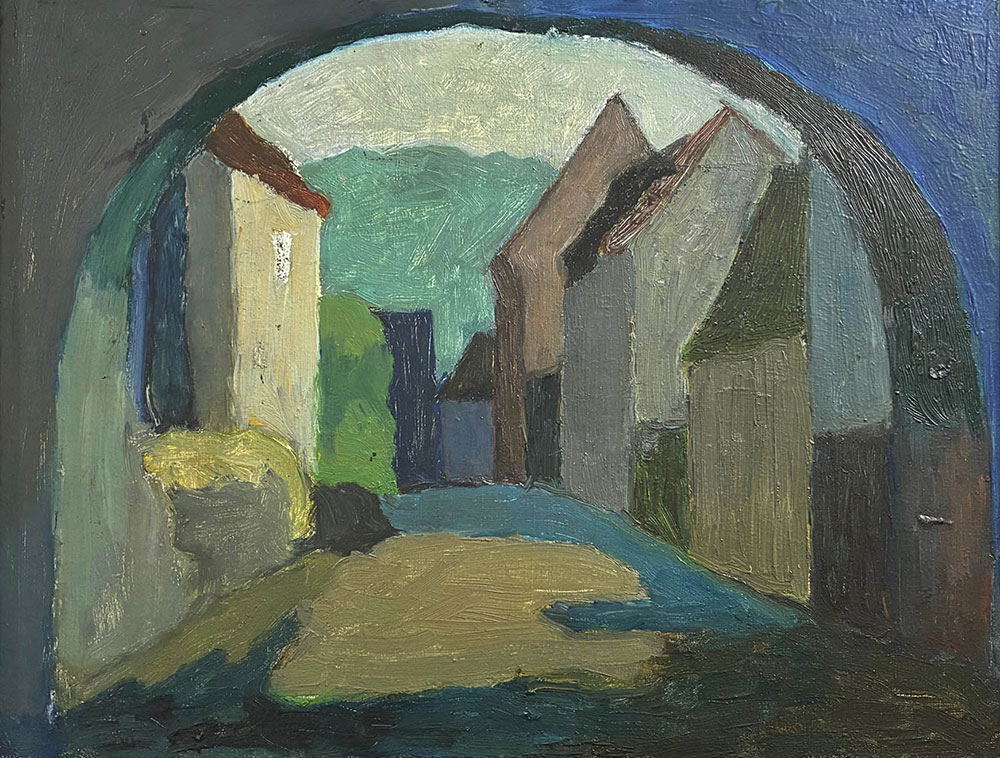 Pejzaż Waldemara Cwenarskiego z Bystrzycy Kłodzkiej (widok z bramy)